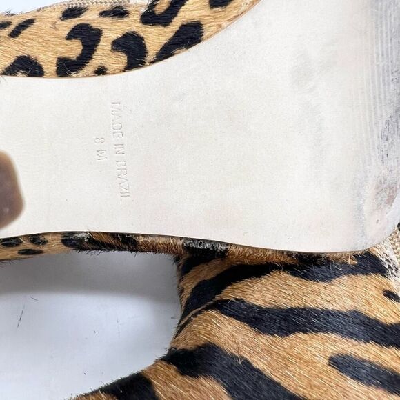 Steve Madden Ashton Boots Womens 8 Leather Pointed Toe Tiger Print Heeled - Picture 8 of 11
